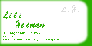 lili heiman business card